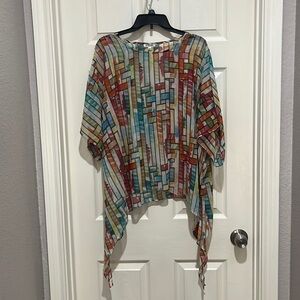 Beautiful Paris Multi Color Blouse Size M